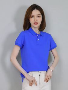 polo shirt for woman summer solid color lapel short-sleeved T-shirt polo shirt korean top
