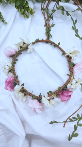 Ready Stock SG Leaf Twine Rainbow Blush Ivory Flower Crown Boho Flower Crown Hair Accessories