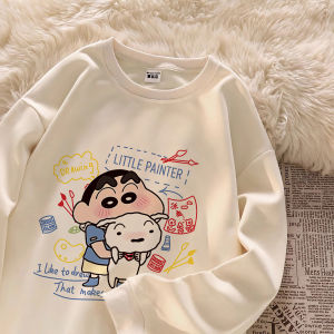 เสื้อสเวตเตอร์คอตตอนเด็กผู้หญิง ทรงหลวม แขนยาว ปกติ ลายการ์ตูน อบอุ่น ใส่ได้ทั้งฤดูใบไม้ร่วงและฤดูหนาว เสื้อชั้นในอเนกประสงค์