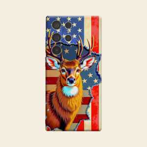 American Flag Deer Luxury Fashion Full Lens Protective Case for Samsung Galaxy S26 S25 S24 A56 A36 Plus Ultra