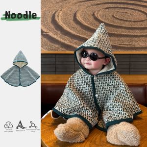 Warming Windproof Thin Fleece Hooded Cloak for Babies
