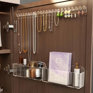 3 Pack Acrylic Jewelry Organizer Wall Mounted Necklace Holder Display Rack For Earrings Bracelets Closet Storage Produce Box