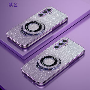 Fashionable Gradient Sparkle Powder Phone Case A54 Luxury Ultra-Thin Creative Magnetic Stand Cover for Samsung Galaxy A54