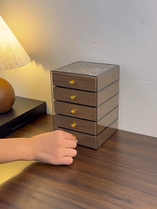 Walnut wood jewelry box drawer-style wood grain jewelry box - 3 layers / 5 layers stackable