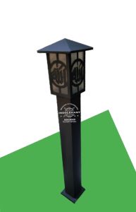 lampu tiang taman lampu dekorasi islamiy motif lafadz Allah dan muhammad.penerangan outdoor