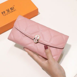 SIFULUN | Good Luck Stylish Long Wallet Yellow Genuine Leather