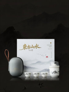 JIXIANSHENG | Gold-trimmed Jade Tea Set Gift Box