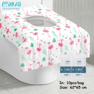 Badigo Badigao 10pcs Disposable Seat Mat Toilet Cushion For Hotel Waterproof & Extended Travel Essentials 一次性马桶垫 适合出差旅行酒店