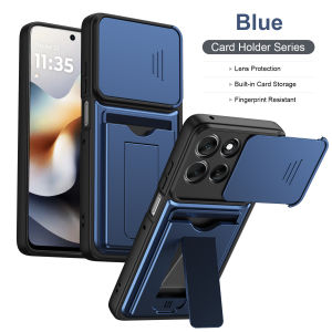 szhaiyu | Lens Camera Card Holder Slot Wallet Stand Phone Case for Motorola Edge 60 Pro 70 Fusion X70 AIR Moto Signature G86 G85 G56 Cover