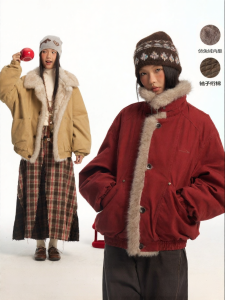 JNXS | Heavy-weight Workwear Jacket with Fur Collar and Texture