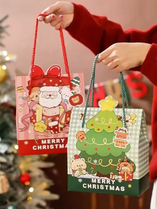 🆕🎄Christmas Gift Box Packaging Goodies Bag Handle Box Pastry Cookies Box Party Event Xmas Box 圣诞手提包装盒 精致圣诞礼物袋