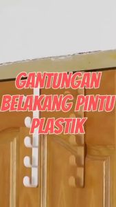 DFANCCIE Gantungan Baju Pintu 5 Kait Gantungan Baju Pintu Lemari Topi Tas 5 Hook Tanpa Paku