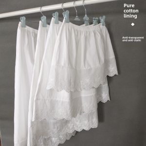 Pure Cotton Midi Skirt Lining Anti-Light Stacking Static Proof Short Medium Long Base Layer Skirt Inner Wear for Women