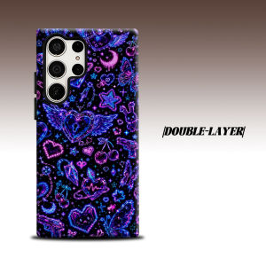 BILIBILI | Neon Y2K For Samsung Galaxy S26 S25 S24 A56 A36 Dual Layer Luxury Fashion Full Lens Protective Case