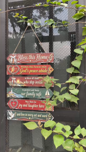 Bless This Home BOH5 Wall Sign Wooden Arrow Decorative Hanging Quote for Living Room