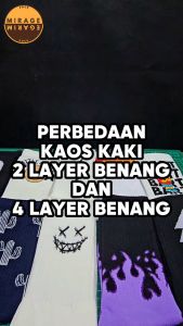 Kaos Kaki Oldschool - Kaos Kaki Skate Motif Garis Hijau Ungu Tua  - 4LAYER BENANG - G110
