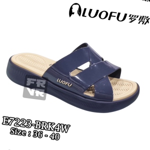 Sendal Karet Wanita EVA Selop Wedges Luofu Spons EVA Sandal Luofu Trendy Wanita Terbaru E7223 BRK4W Model Sendal Slide