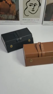 Hộp đựng kính mắt tiện lợi 3 ngăn sang trọng hộp đựng kính bằng da Pu treo tường