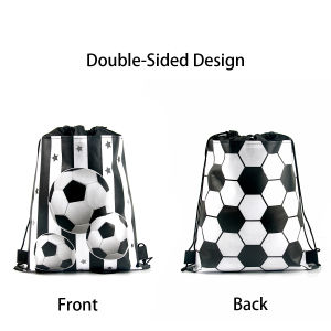 1/3/5pcs Football Non-woven Gift Bags Soccer Drawstring Goodie Bag Backpack Kids Boys Birthday Sport Football Themed Party Decor