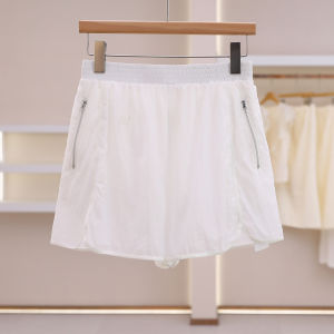 Zip Pocket Design Loose Solid Color Elastic Waist Shorts