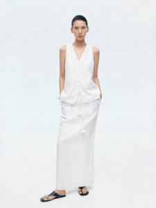 edition | Summer New Linen Elastic Waist Straight Long Skirt