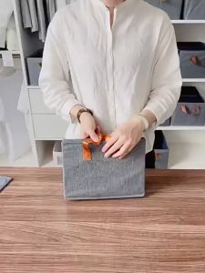CSR Foldable Clothes Storage Box Washable Stackable Laundry Organizer 9 Grids Wardrobe Drawer Organizer