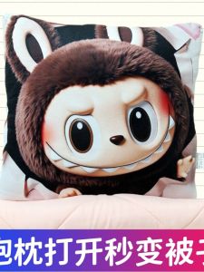 Thickened Two-In-One Car Use Pillow Blanket Office Nap Sofa Cover Summer Cool Polyester Fiber Square Japanese Style Pillow