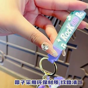 Gantungan Kunci Aksesoris Tas Lucu 3D PVC Gitar Rock n Roll Creative Personality Keychain JCGK71