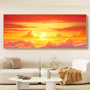 Rising Sun Eastward Decorative Painting Modern Minimalist Style Living Room Bedroom Sofa Background Wall Artwork Sun Sketch