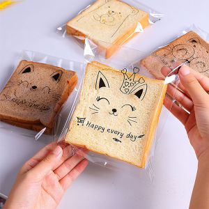 50Pcs Transparent Biscuit Bags 15x18cm(6x7in) Self-adhesiveClear Plastic Candy Gift Bags Cookies Toast Jewelry Packaging