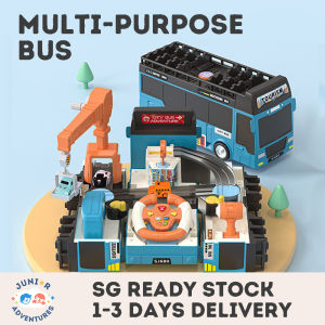 Bus Toy with Sound and Light Simulation Steering Wheel Gear Toy Toddlers Bus Toys with Music Education Knowledge Simulation Driving Bus Toys
