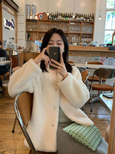 YUFUQING | White Thickened Lamb Fur Jacket Womens Winter Super Beautiful Personality Shaggy Fleece Skin And Hair Integrated Coat