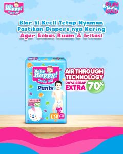 Baby Happy Triple Pack - Body Fit Pants - Popok Celana Bayi - Diapers Newborn Daya Serap Tinggi