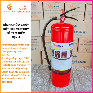 Bình chữa cháy bột ABC 8kg VinaFoam có kiểm định.