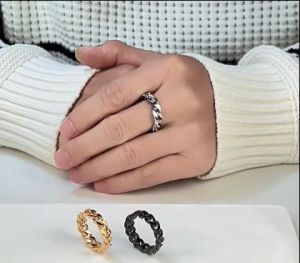 Kemstone แหวนใส่ได้ทั้งชายและหญิงสแตนเลสสตีลสำหรับผู้ชายแหวนเครื่องประดับชุบทองผู้หญิง