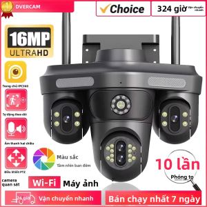 Camera PTZ 4 Ống Kính HD 8K 16MP Zoom Quang Học 10X Ngoài Trời WiFi An Ninh CCTV Nhà Thông Minh Không Dây Tự Động Theo Dõi Bộ Nhớ 128G