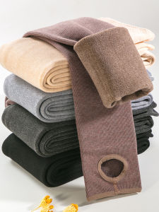 San Lebe กางเกงรัดรูปลายทางฤดูหนาวของผู้หญิงหนาขนาดใหญ่กางเกงผ้าฝ้ายสไตล์ญี่ปุ่นพร้อมซับขนแกะเพื่อความอบอุ่น