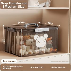 Joybos | Transparent Storage Box with Lid Large Capacity for Clothes Books Toys Snacks Stacking Storage Organizer with Hidden Handle and Four-Lock Design