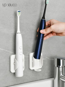 Wall-Mounted Electric Toothbrush Holder Bathroom Storage Rack No-Drilling Toothbrush Display Stand Japanese Style Organizer