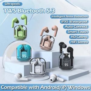 RLG TWS Headset Bluetooth 5.3 Earphone In-Ear Permainan Olahraga Earphone Bluetooth Nirkabel Earphone Bluetooth Tampilan Digital HiFi Stereo With Mic untuk Android IOS Gaming Wireless Earbud Kontrol Sentuh