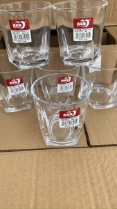 Bộ 6 ly thủy tinh góc cạnh uống nước ĐK 7.7cm- cao 8cm - Loại dày