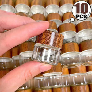 Dizoey 1/10PCS Mini Kitchen Seasoning Storage Jar Clean Spice Bottle with Wooden Lid Portable Coffee Beans Tea Sealed Storage Container