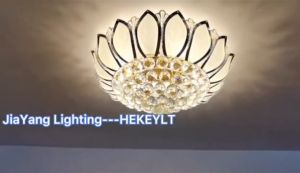 Đèn Mâm Pha Lê Ốp Trần Kích Thước Lớn Sang Trọng Hiện Đại Hiệu Ứng Hoa Sen Đổi Màu 3 Chế Độ Đẹp Mắt - Bảo Hành 5 Năm