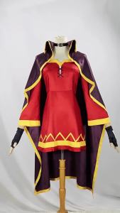 Anime KonoSuba Megumin Cosplay Costume Classical Witch Costume Uniform Cloak Hat Blindfold Stocking for Halloween Party Women