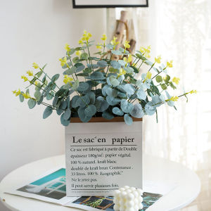 Nordic Style Artificial Eucalyptus Leaf Bouquet Green Plant Dried Flower Fake Flower Ornament Indoor Potted Plant Grass Bouquet