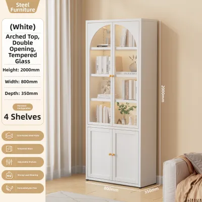 DIBIOU | Home Glass Door Bookcase Storage for Children