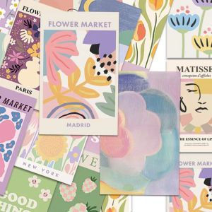 50-Piece Set Danish Pastel Pink Stickers Luggage Guitar Thermal Cup Decorative Cross-Border Decals Paper Stationery Supplies