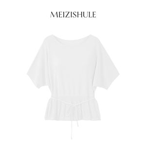Relaxed Batwing Partially Sheer Knitwear