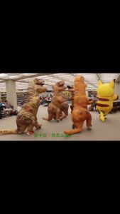Inflatable Dinosaur Costume T-Rex Jurassic Fancy Costume For Kids Adult Blow Up Halloween Cosplay