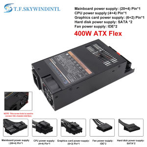 T.F.SKYWINDINTL(TFSKYWINDINTL) | T.F.SKYWININDL 400W Modular Power Supply Flex-ATX 400W PSU for ITX Mini PC 1U Active PFC for NAS POS AIO System